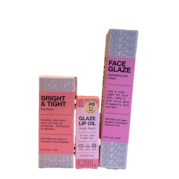 Set Of Three Innbeauty Face Glaze Lip Oil Eye Cream New